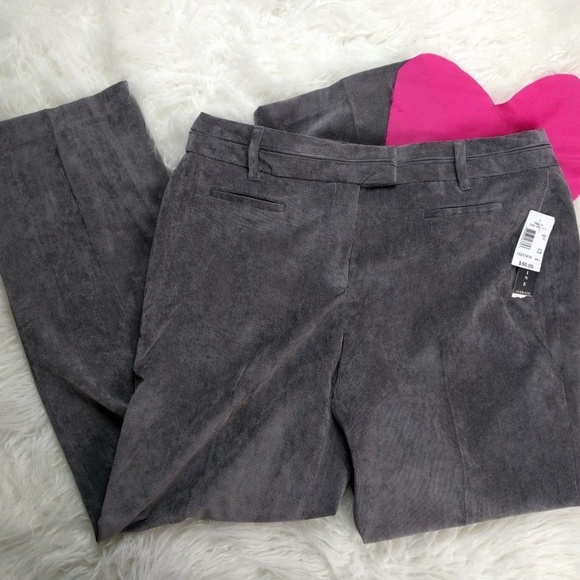 @ Larry Levine sz 14 Grey Straight Pants Corduroy - Picture 8 of 8